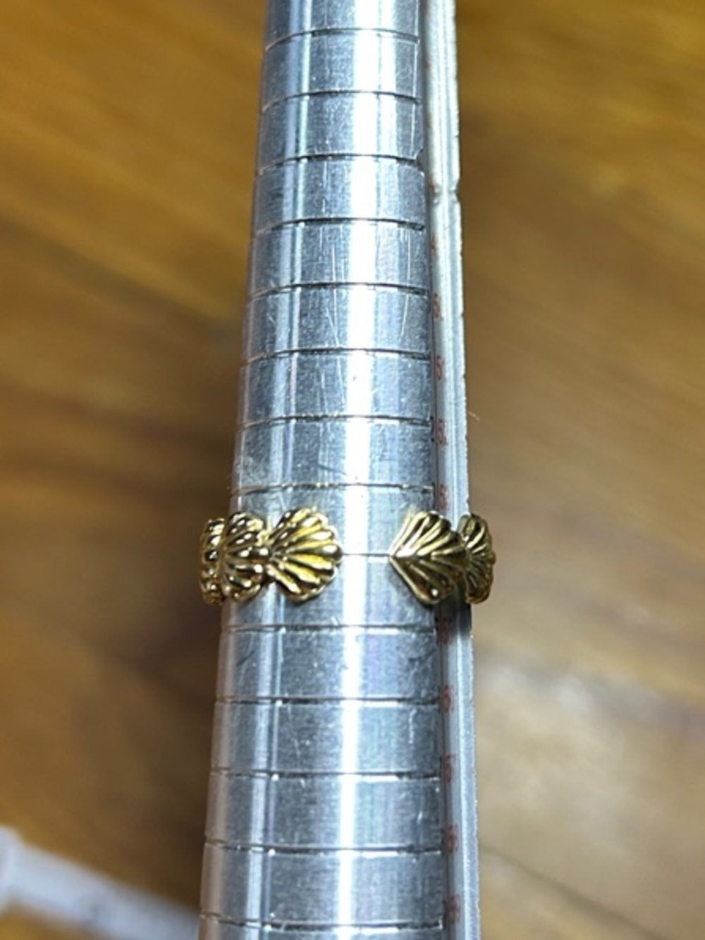 3/$25 Gold Seashell Pattern Stackable Ring - Picture 8 of 8